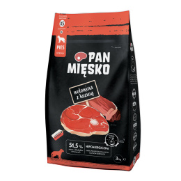Pan Mięsko wołowina z koziną chrupka XS 3kg